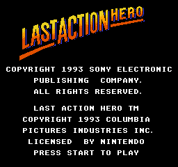 Last Action Hero (USA) Title Screen
